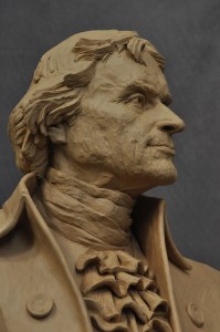 Thomas Jefferson sculpture in clay state