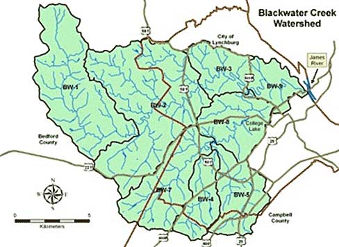 Map of Blackwater Creek watershed