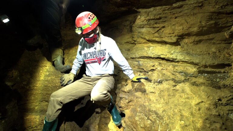 Ashley Hailey in cave