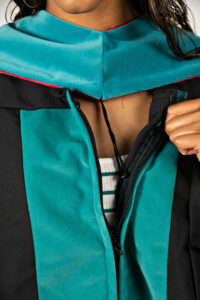 Doctor of Physical Therapy regalia - fasten hood