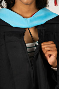 Master of Education regalia - fasten hood