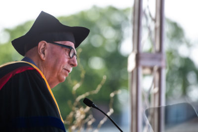 Julius Sigler '62 speaking at Graduation 2022