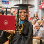 Graduate at master's ceremony 2022