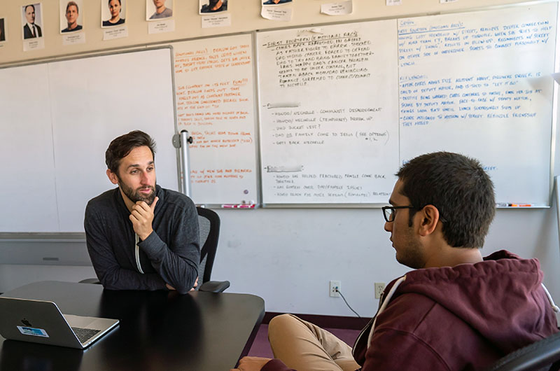 Rob Wittstadt talks to a colleauge