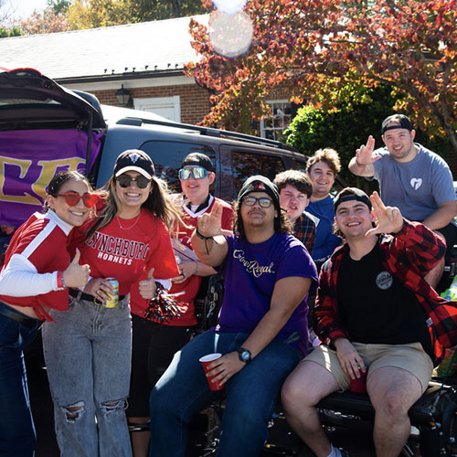 A group of people together for a photo.