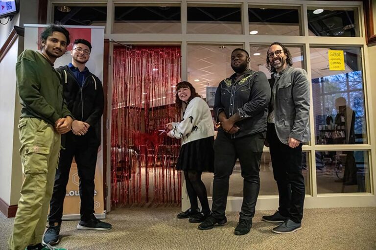 Group outside Mosaic Lounge