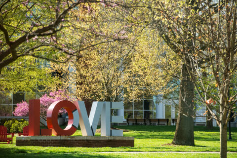 LOVE sculpture in spring