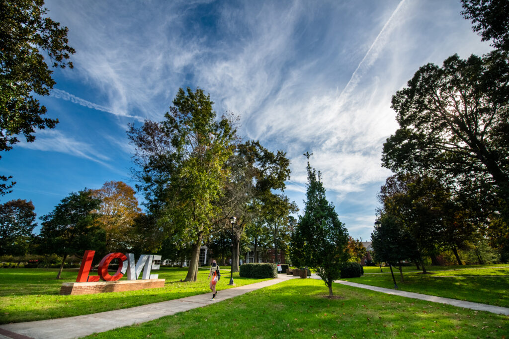 Dell and LOVE sculpture