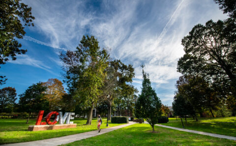 Dell and LOVE sculpture