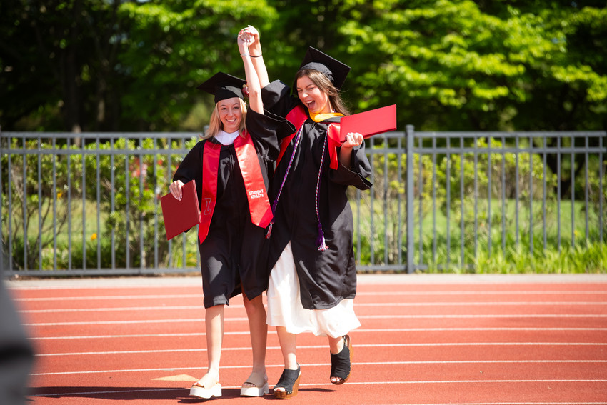 Cheering at commencement.