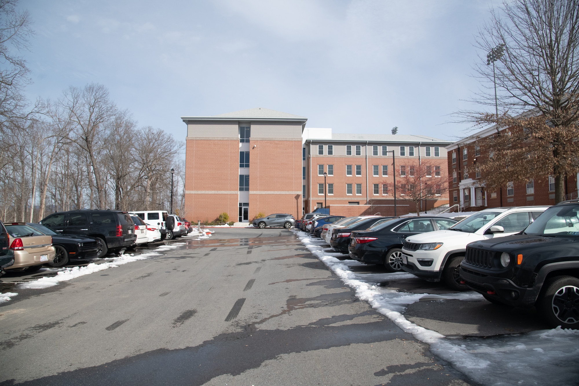 Westover parking lot in the snow