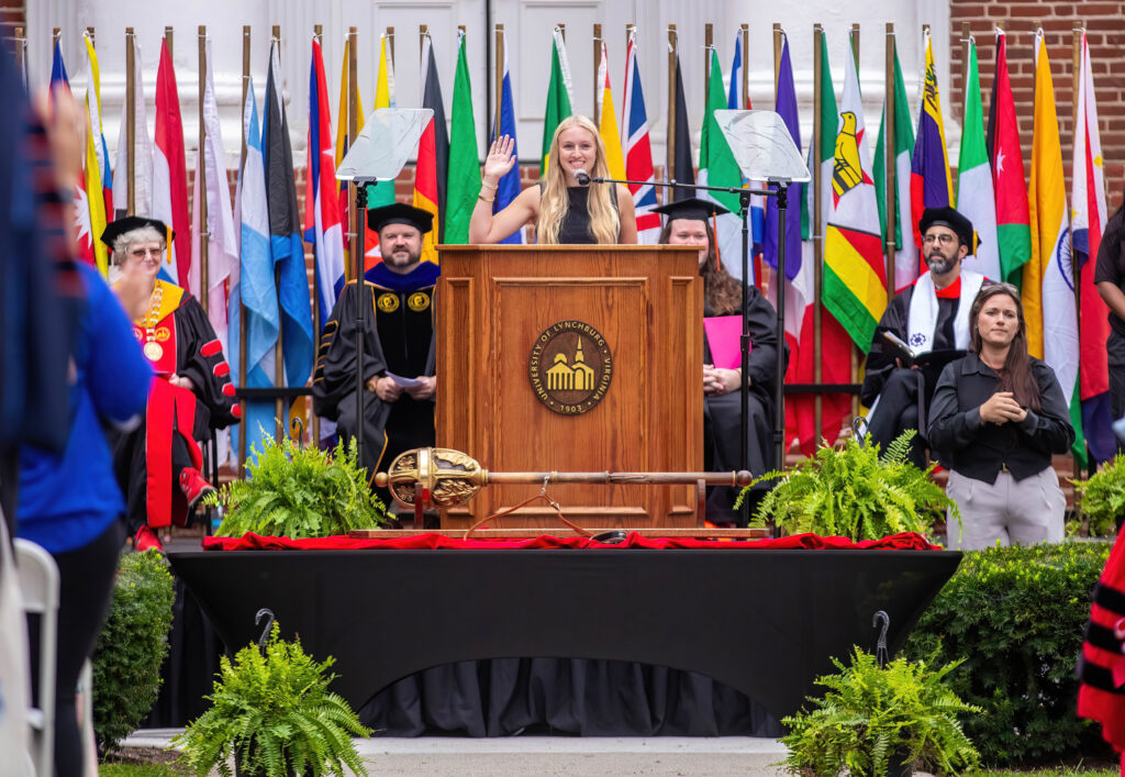 Photo of podium group at 2025 Convocation