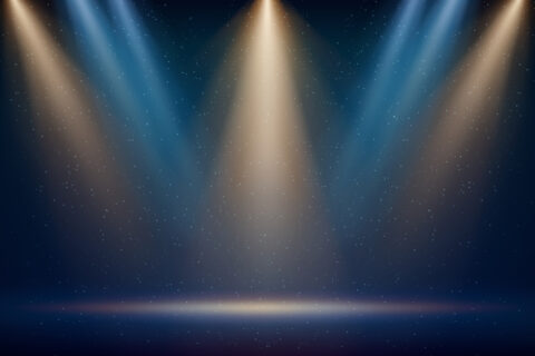 Lights on a theater stage