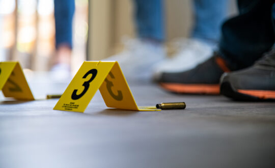 Photo of a mock crime scene