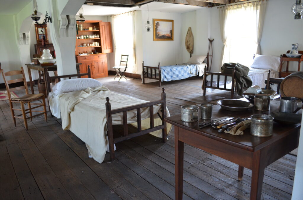 Shot of filming scene in warehouse