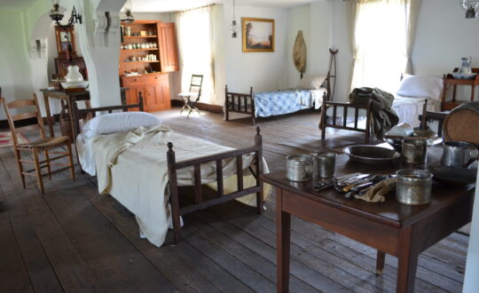 Shot of filming scene in warehouse