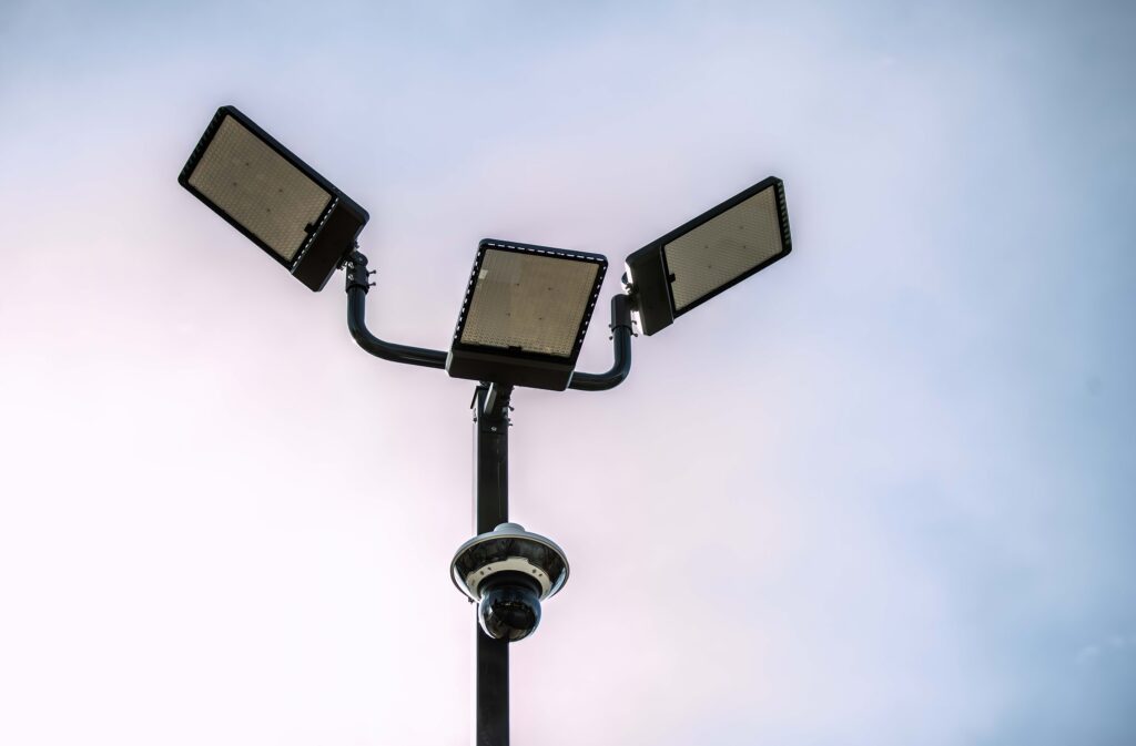 Security lighting on pole