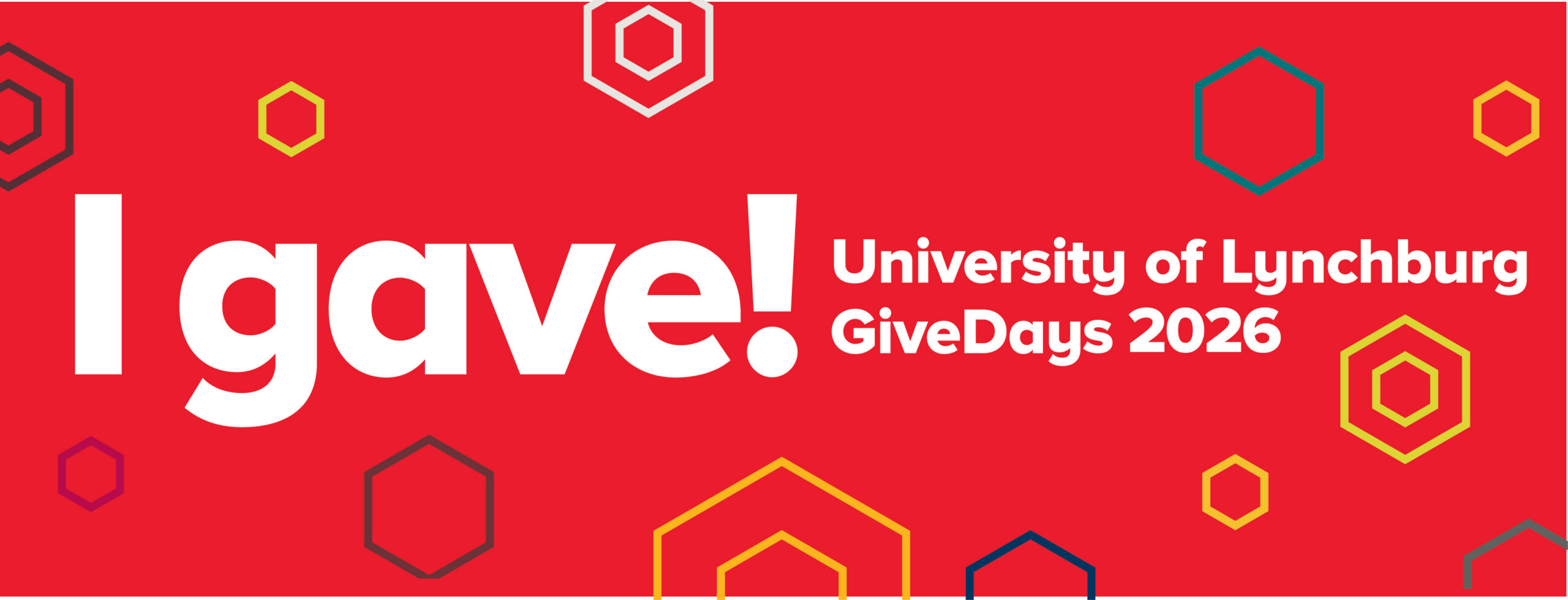 I gave! University of Lynchburg GiveDay 2025 on a red background