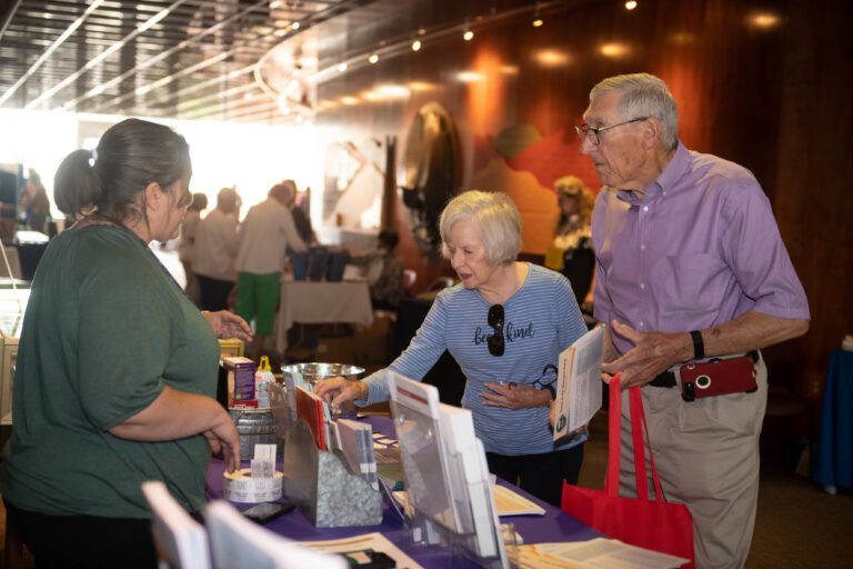 Senior citizens at an expo-type event