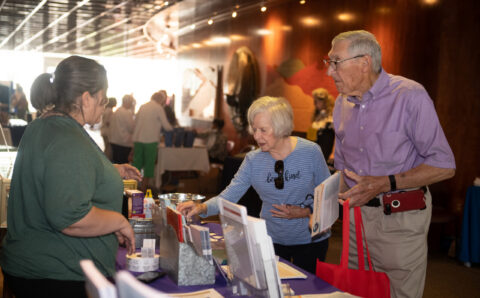 Senior citizens at an expo-type event