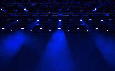 Glowing stage lights