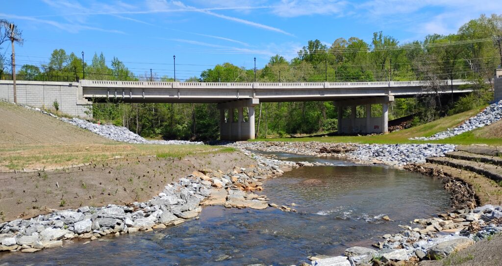 A view of the bridge crossing Blackwater Creek.