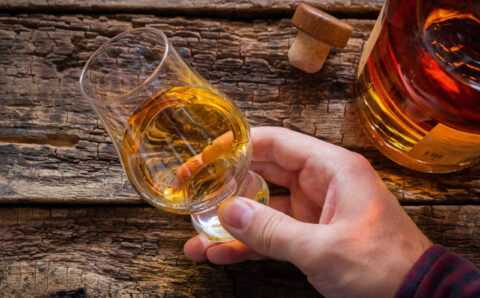 Liquor in glass