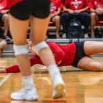 Diving volleyball player