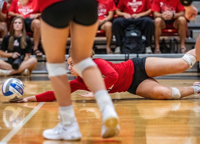 Diving volleyball player