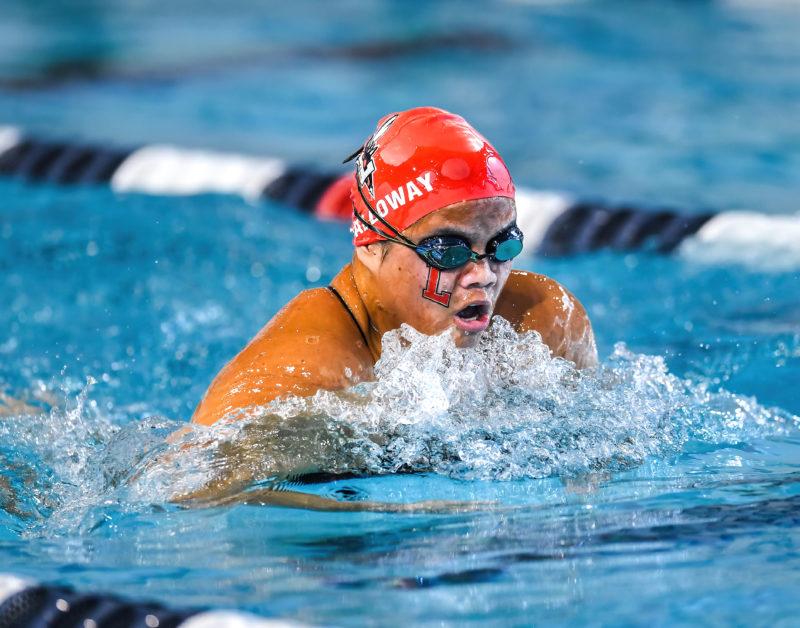 Mei White '26 swimming breaststroke