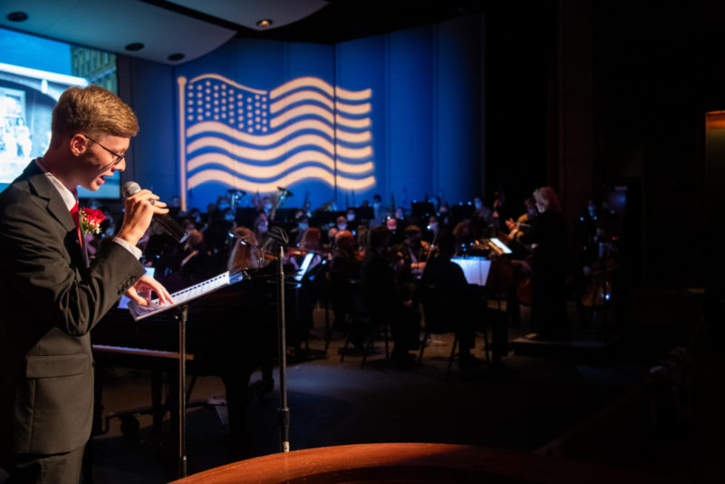 Sean Sandrick performs at 2021 Veterans Day Concert