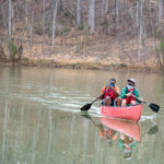 Students canoe on College Lake this past fall.