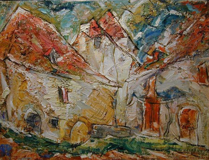 Pierre Daura's Place du Sombral (Oil on canvas, 1956)