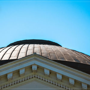 Hopwood Hall dome over a blue sky thumbnail