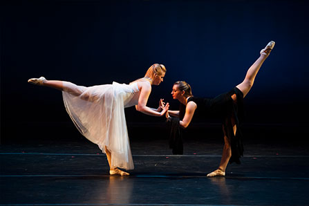 Two women dancers on stage