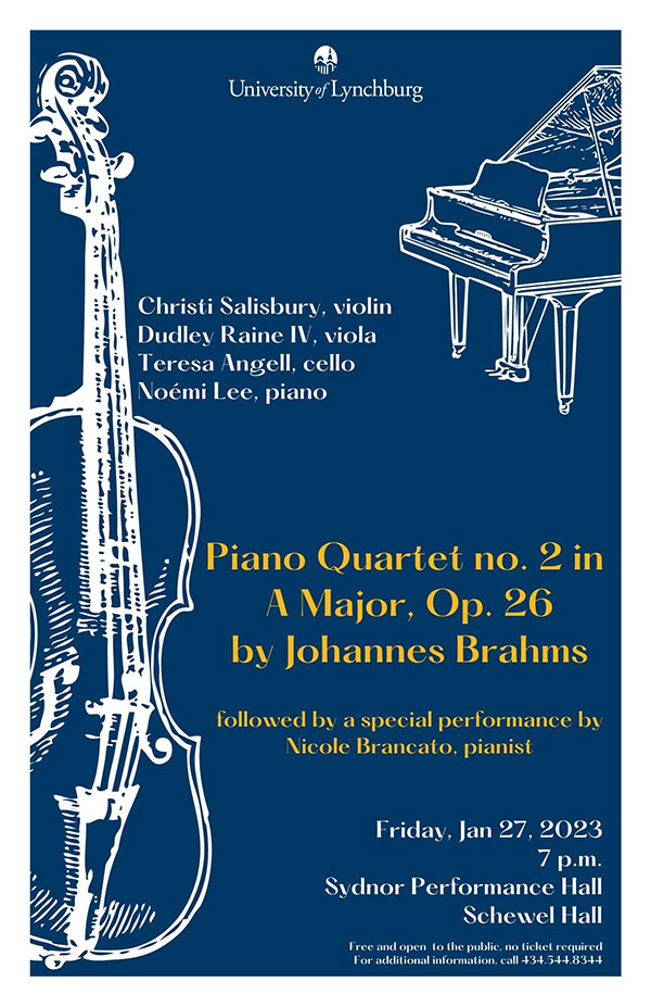 Poster for Piano Quartet no. 2 in A Major, Op. 26 musical performance