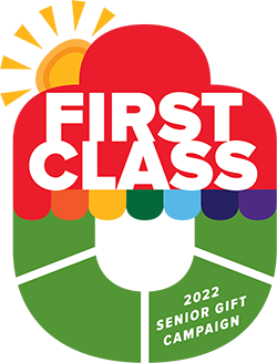 2021 Senior Gift Campaign Logo: First Class