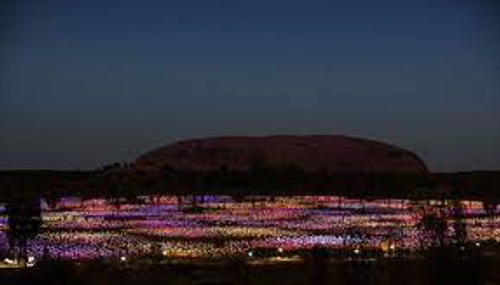 Uluru and the Field of Lights during the Vivid Sydney festival