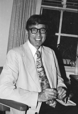 Dr. Thomas Tiller is seen in this photograph taken in the 1976-77 academic year. Source: University of Lynchburg archives.