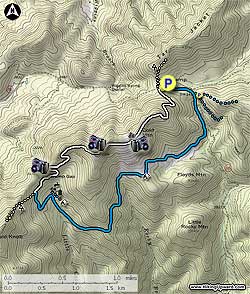 Thumbnail map of Cold Mountain hiking trail