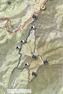 Thumbnail map of Three Ridges trail hike